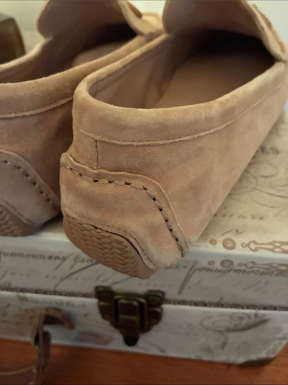 Cole Haan Tan Suede Bit-Trim Loafers